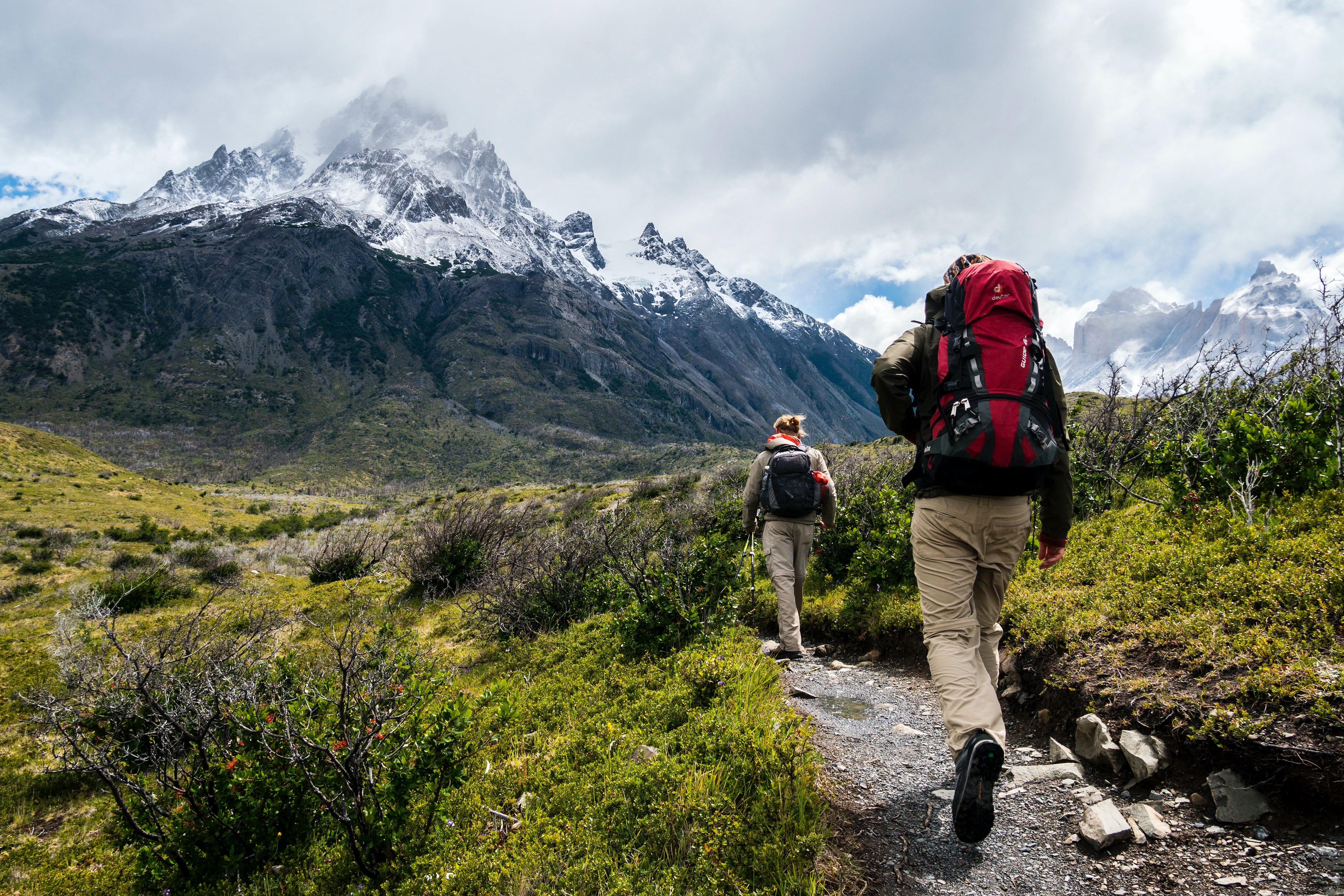 Man and woman hiking